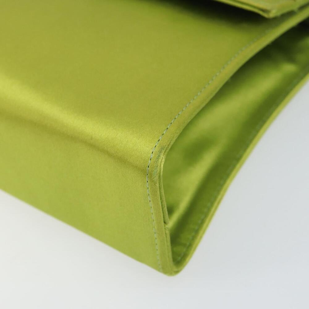 Salvatore Ferragamo Shoulder Bag Satin Green Auth 161011 - Picture 9 of 16